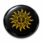 Obsidian Black Sun Goddess Engraved Charging Disc 55mm Obsidian Black Sun Goddess Engraved Charging Disc 55mm